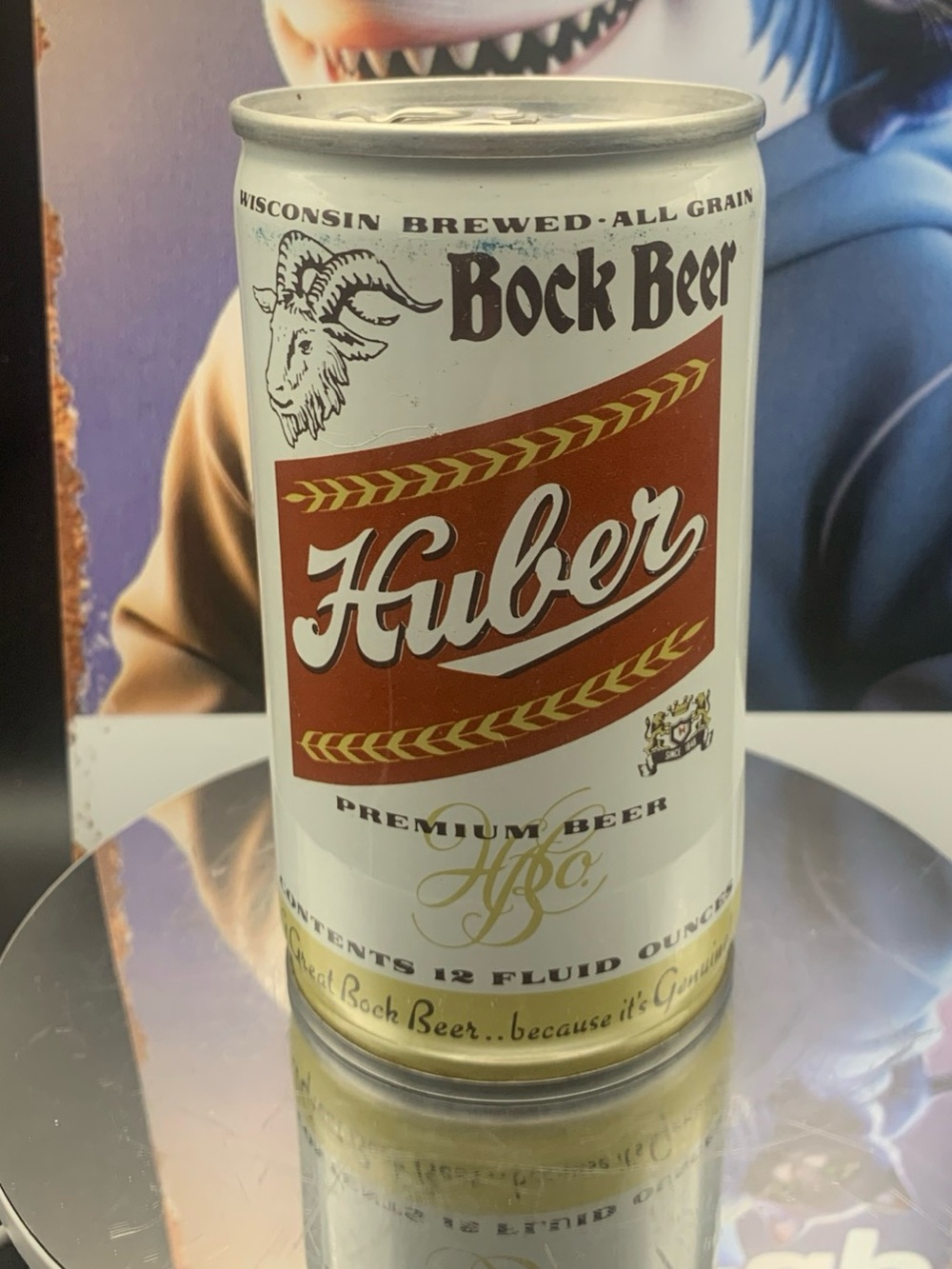 Vintage Beer Can Huber Bock Premium Beer Pull Tab Empty Steel Wisconsin Grain